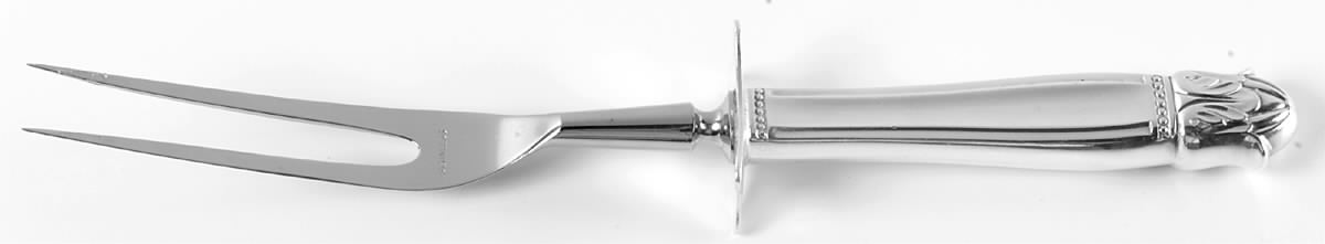 Danish Princess (Silverplate, 1938) Small Steak Carving Fork with Stainless Prongs by International Silver-1