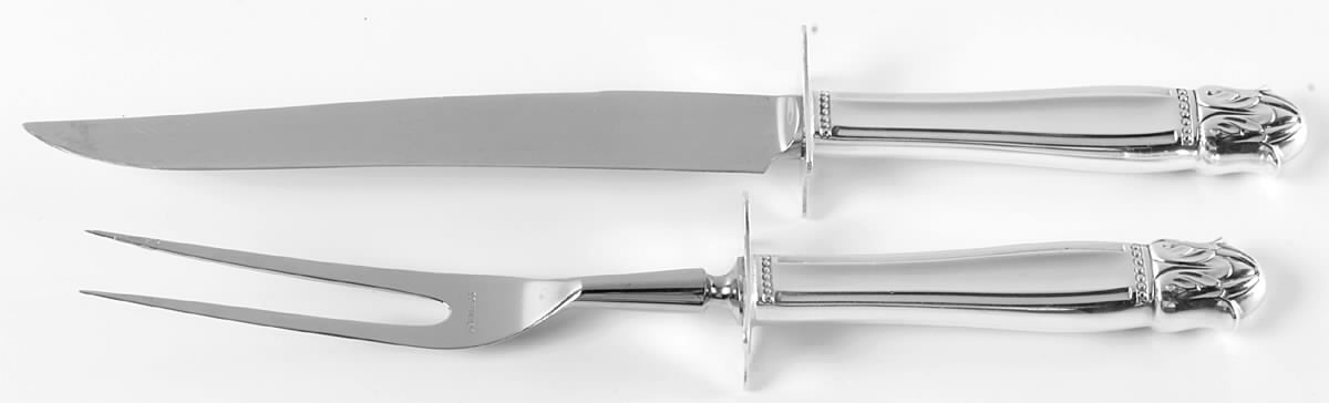 Danish Princess (Silverplate, 1938) Small Stainless Blade 2-Piece Steak Carving Set by International Silver-1