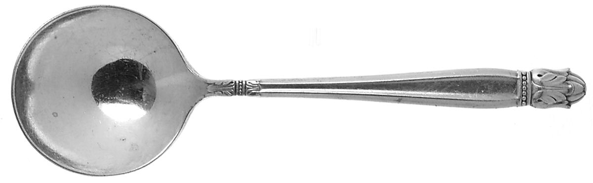 Danish Princess (Silverplate, 1938) Round Bowl Soup Spoon (Bouillon) by International Silver-1