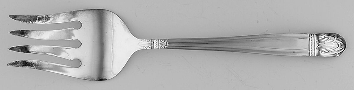 Danish Princess (Silverplate, 1938) Medium Solid Cold Meat Serving Fork by International Silver-1