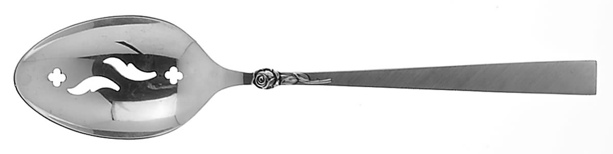 Dawn Rose (Sterling, 1969) Pierced Tablespoon (Serving Spoon) by International Silver-1
