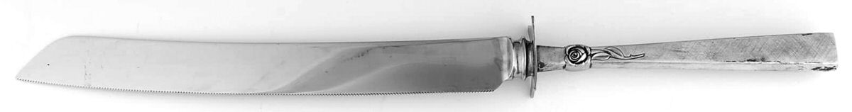 Dawn Rose (Sterling, 1969) Wedding Cake Knife with Stainless Blade by International Silver-1