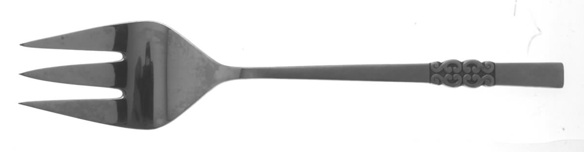 Danish Scroll (Stainless) Large Solid Cold Meat Serving Fork by International Silver-1