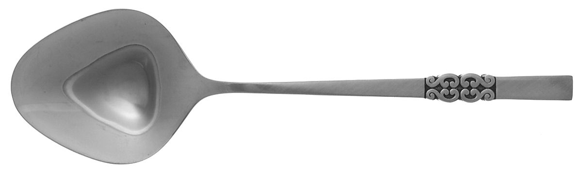 Danish Scroll (Stainless) Solid Smooth Casserole Spoon by International Silver-1