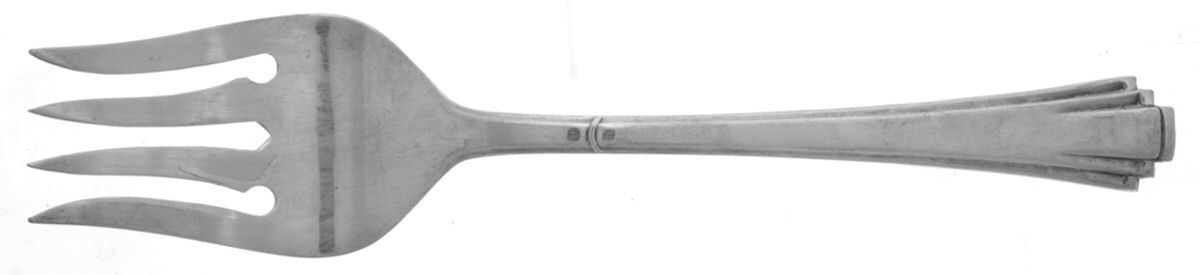 Deco (Silverplate, 1990) Medium Solid Cold Meat Serving Fork by International Silver-1