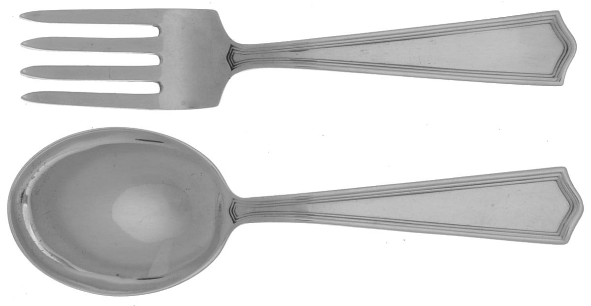 Deerfield-Beacon Hill (Sterling, 1913, No Monos) 2 Pc Baby Set (BF, BS) by International Silver-1