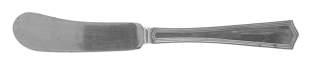 Deerfield-Beacon Hill (Sterling, 1913, No Monos) Flat Handle Butter Spreader by International Silver-1