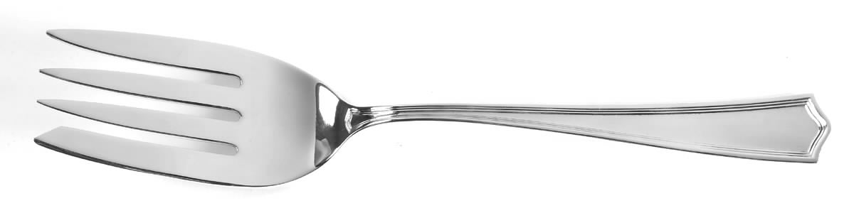 Deerfield-Beacon Hill (Sterling, 1913, No Monos) Medium Solid Cold Meat Serving Fork by International Silver-1