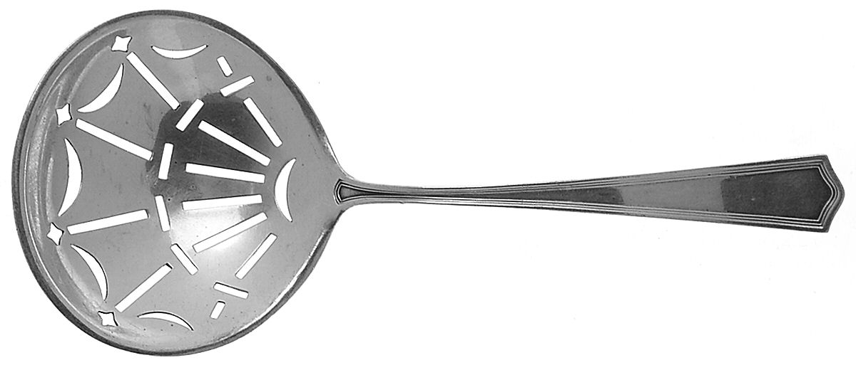 Deerfield-Beacon Hill (Sterling, 1913, No Monos) Solid Bon Bon Spoon with Pierced Bowl by International Silver-1