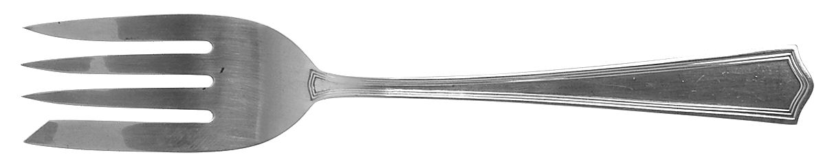 Deerfield-Beacon Hill (Sterling, 1913, No Monos) Small Solid Cold Meat Serving Fork by International Silver-1