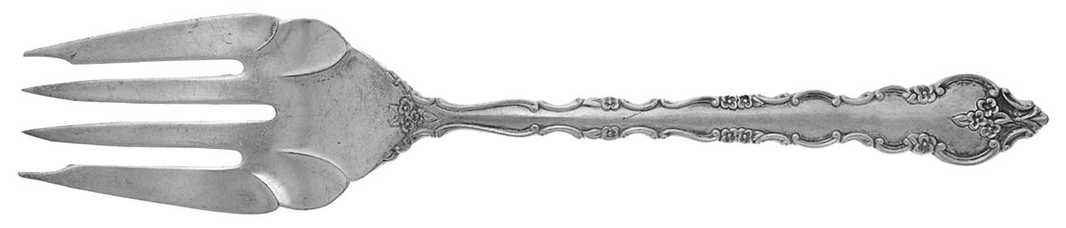 Delicato (Silverplate) Large Solid Cold Meat Serving Fork by International Silver-1