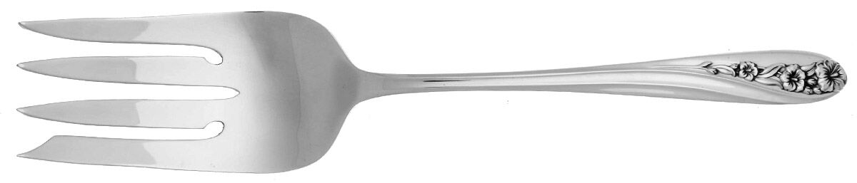 Desire (Sterling, 1955) Medium Solid Cold Meat Serving Fork by International Silver-1