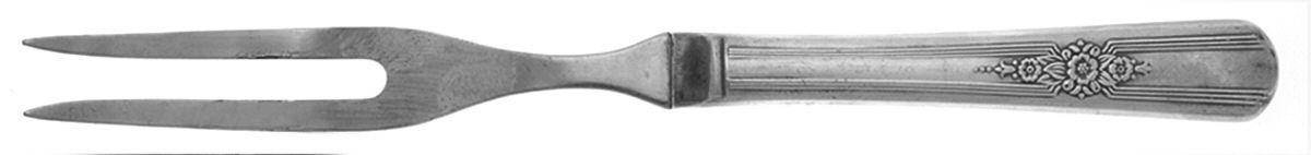 Desire (Silverplate, 1940, No Monograms) Small Steak Carving Fork with Stainless Prongs by International Silver-1