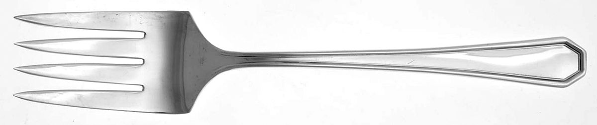 Desoto (Silverplate, 1929) Medium Solid Cold Meat Serving Fork by International Silver-1