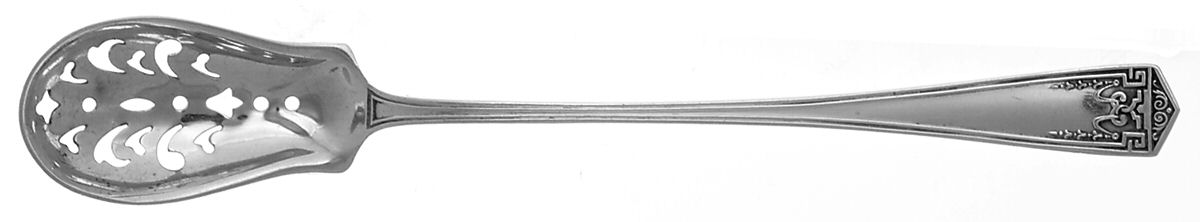 Devonshire (Sterling, 1914) Pierced Bowl Short Handle Olive Spoon by International Silver-1