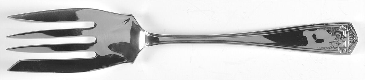 Devonshire (Sterling, 1914) Medium Solid Cold Meat Serving Fork by International Silver-1
