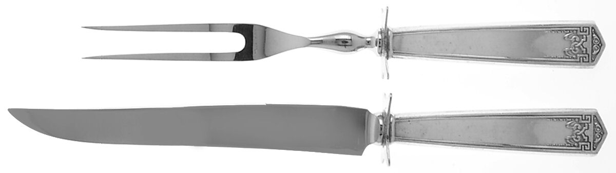 Devonshire (Sterling, 1914) Small Stainless Blade 2-Piece Steak Carving Set by International Silver-1