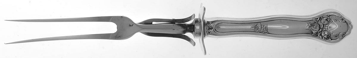 Dolly Madison (Silverplate, 1911) Small Steak Carving Fork with Stainless Prongs by International Silver-1