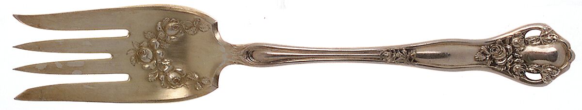 Dolly Madison (Silverplate, 1911) Medium Solid Cold Meat Serving Fork by International Silver-1
