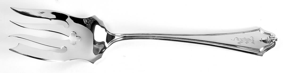 Dorchester-Old (Sterling, 1910) Medium Solid Cold Meat Serving Fork by International Silver-1