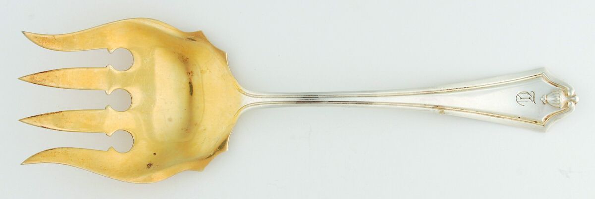 Dorchester-Old (Sterling, 1910) Medium Solid Cold Meat Serving Fork by International Silver-1
