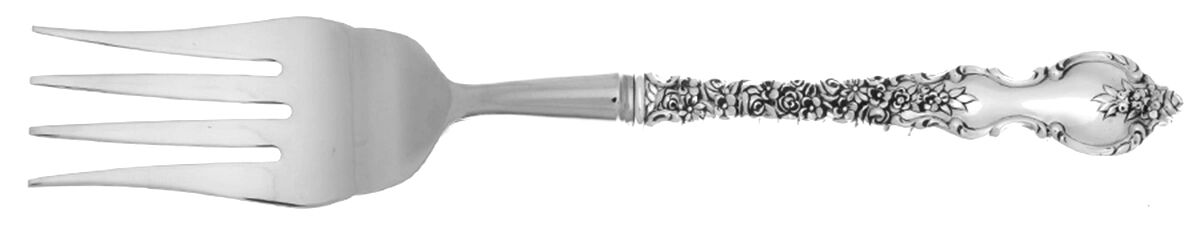 Du Barry (Sterling, 1968) Cold Meat Fork Large, Stainless Tines HC by International Silver-1