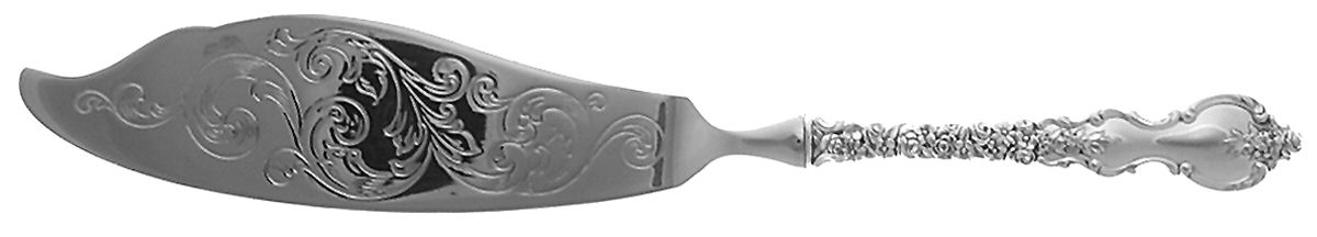 Du Barry (Sterling, 1968) Engraved Fish Serving Knife-Stainless Blade by International Silver-1