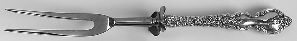 Du Barry (Sterling, 1968) Large Stainless-Prong Roast Carving Fork by International Silver-1