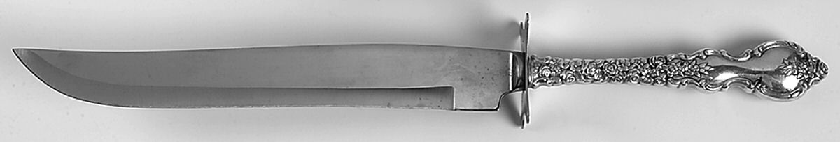 Du Barry (Sterling, 1968) Large Stainless Blade Roast Carving Knife by International Silver-1