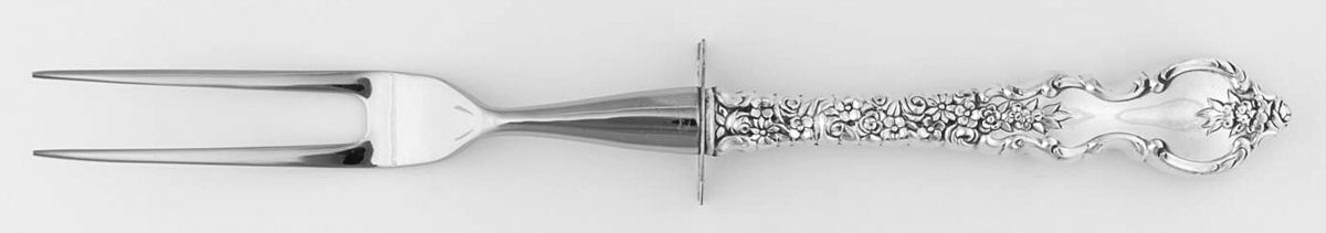 Du Barry (Sterling, 1968) Small Steak Carving Fork with Stainless Prongs by International Silver-1