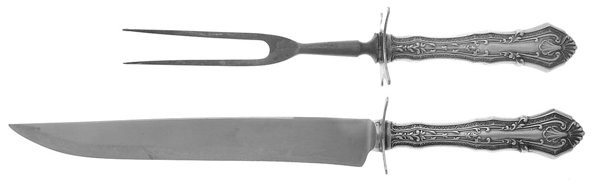 Duchesse (Sterling, 1907) (2 Pc)Carving Set-Lg Stnbl/Roast w/Sterling Guard by International Silver-1