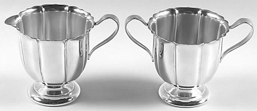 Early American (Silverplate, Hollowware) Plated Mini Creamer and Open Sugar by International Silver-1