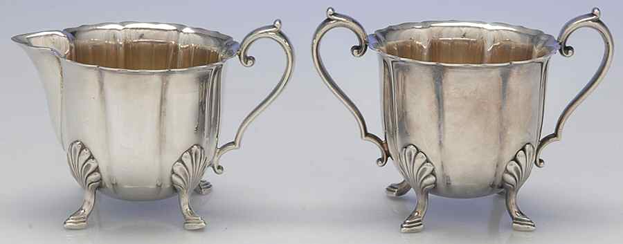 Early American (Silverplate, Hollowware) Creamer & Open Sugar-Mini by International Silver-1