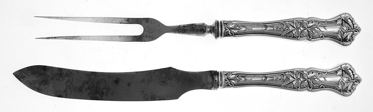 Edgewood (Sterling, 1909) Small Stainless Blade 2-Piece Steak Carving Set by International Silver-1