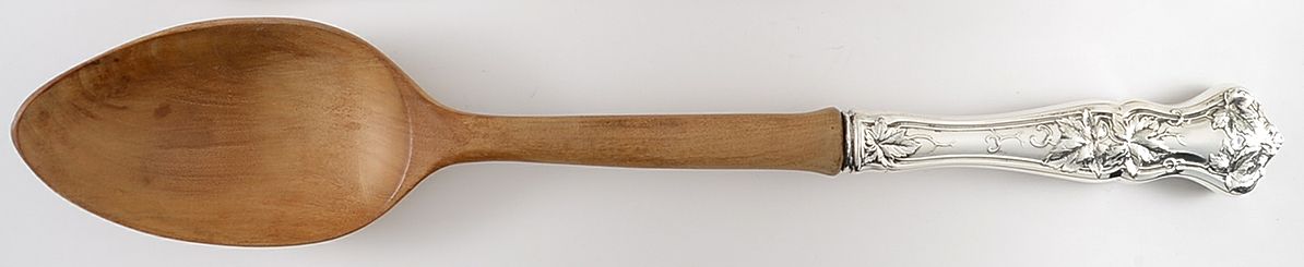 Edgewood (Sterling, 1909) Salad Serving Fork with Wooden Prongs by International Silver-1