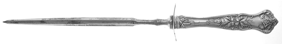 Edgewood (Sterling, 1909) Large Knife Sharpener-Steel Rod w/Sterling Guard by International Silver-1