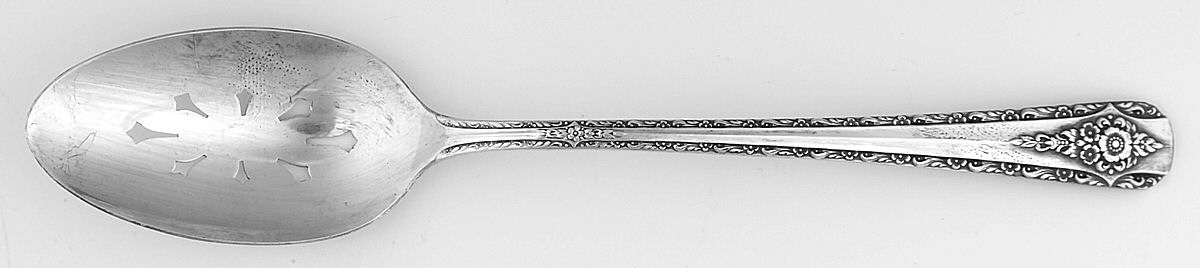 Elegance (Silverplate, 1954) Pierced Tablespoon (Serving Spoon) by International Silver-1
