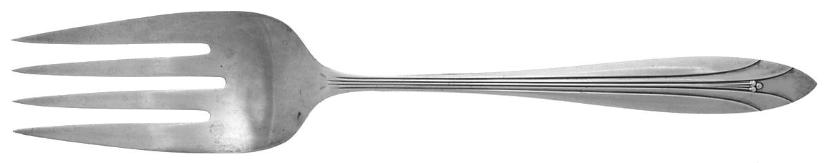 Elsinore (Sterling) Large Solid Cold Meat Serving Fork by International Silver-1