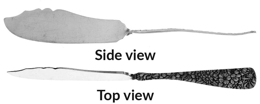 Embossed (Silverplate, 1882) Flat Twisted Handle Master Butter Knife by International Silver-1