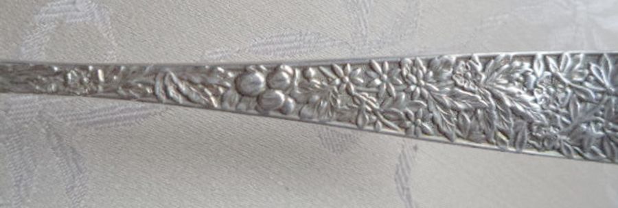 Embossed (Silverplate, 1882) Large Bright Cut Crumber Knife by International Silver-1