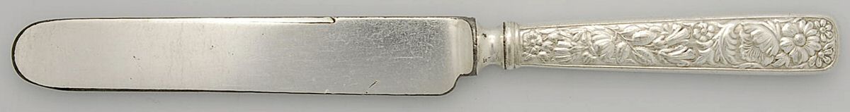 Embossed (Silverplate, 1882) Old French Hollow Knife with Bolster by International Silver-1