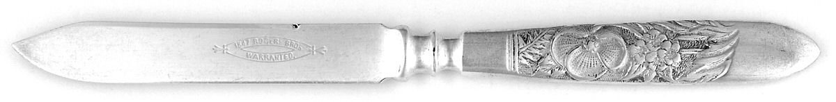 Embossed (Silverplate, 1882) Individual Solid Fruit Knife by International Silver-1
