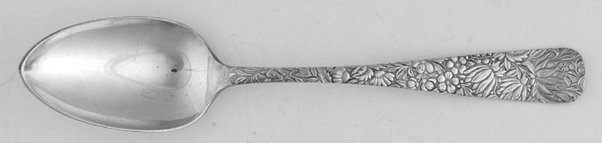 Embossed (Silverplate, 1882) Place/Oval Soup Spoon by International Silver-1