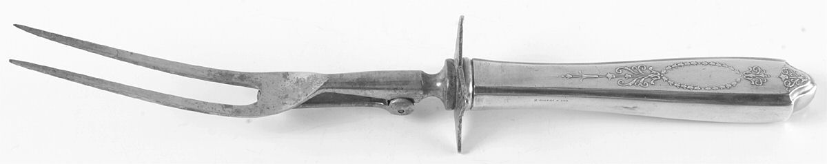 Empire (Silverplate, 1921) Large Stainless-Prong Roast Carving Fork by International Silver-1