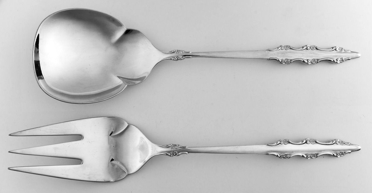 Empress (Silverplate, 1969) (2 Pc) Solid Salad Set by International Silver-1