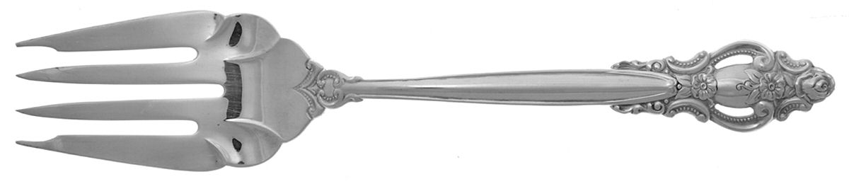 Empress (Silverplate, 1981) Large Solid Cold Meat Serving Fork by International Silver-1