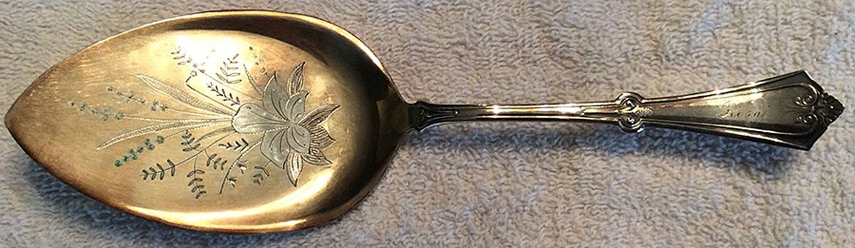 Empress (Silverplate) Large Solid Bright Cut Pie Knife by International Silver-1