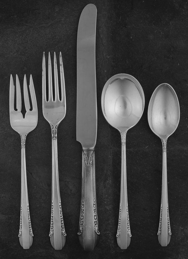 Enchantress (Sterling, 1937, No Monograms) 40 Piece Estate Set by International Silver-1