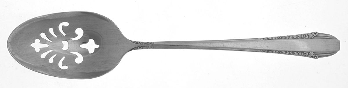 Enchantress (Sterling, 1937, No Monograms) Pierced Tablespoon (Serving Spoon) by International Silver-1