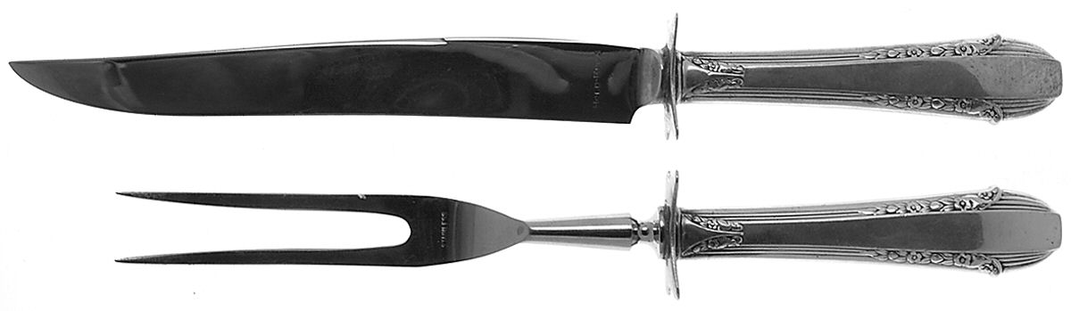 Enchantress (Sterling, 1937, No Monograms) 2 Piece Small Carving Set W/ Sterling Guard by International Silver-1